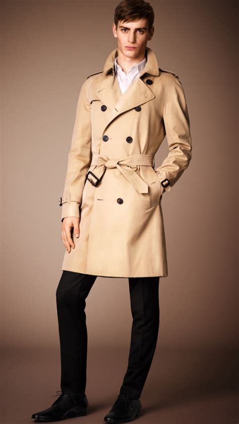 burberry cream trench coat men fashion at times square|longest burberry trench coat.